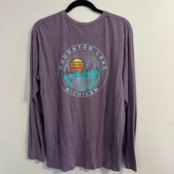Artisans Houghton Lake Michigan Long Sleeve Tee | Purple, Lightweight, Sz Large - Picture 5 of 6